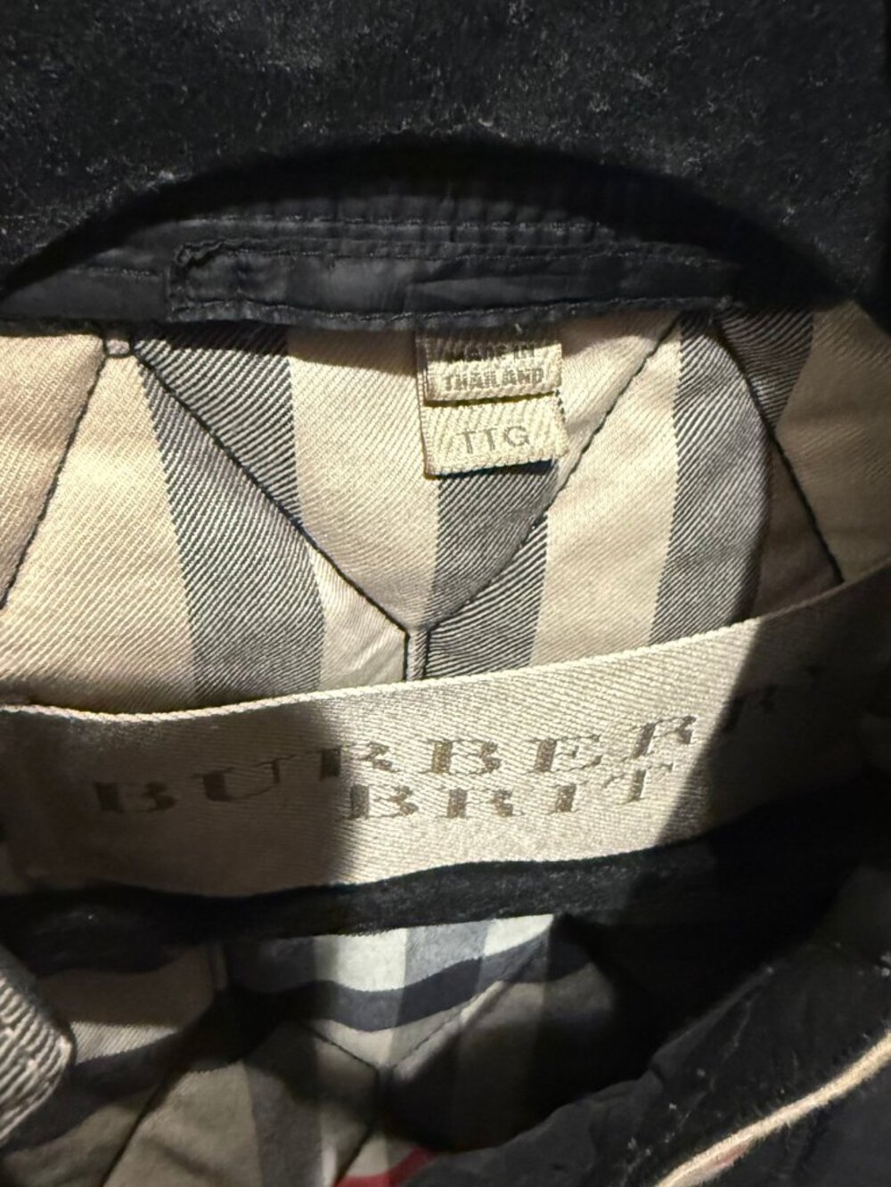 Burberry Brit Mens XL Black Diamond Quilted Jacket Check Lining Button Front